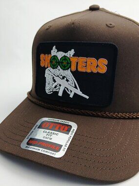 Brown Mid Profile With Rope Otto Shooters Patch Snapback Hat Cap